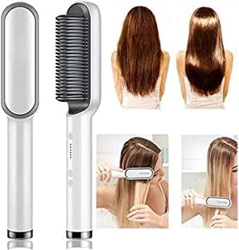 ByeArrow Hair Straightener brush for Women & Men, Hair Styler, Straightener Machine Brush/PTC Heating Electric Straightener with 5 Temperature Control (Multi colour)