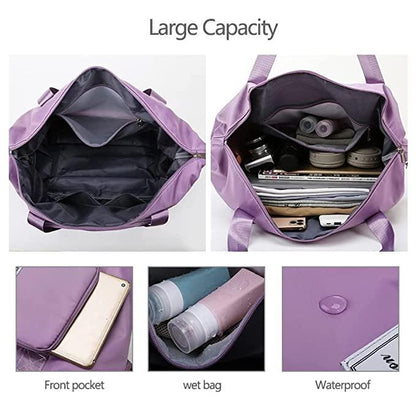 ByeArrow Nylon 22 Cms Travel Duffle(Foldable Travel Duffle_lavender)