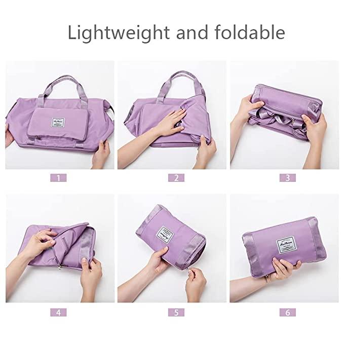 ByeArrow Nylon 22 Cms Travel Duffle(Foldable Travel Duffle_lavender)