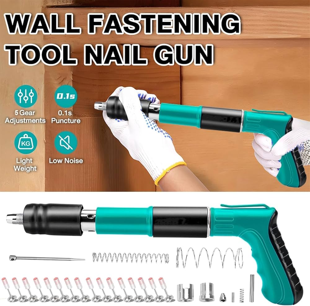 ByeArrow 4 Speed Adjustable Manual Steel Concrete Nail Gun Tool